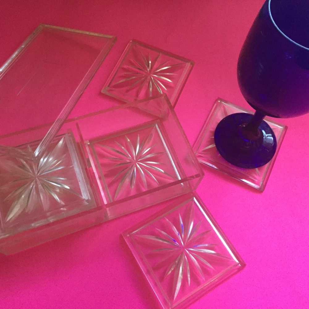 Vintage plexiglass coasters